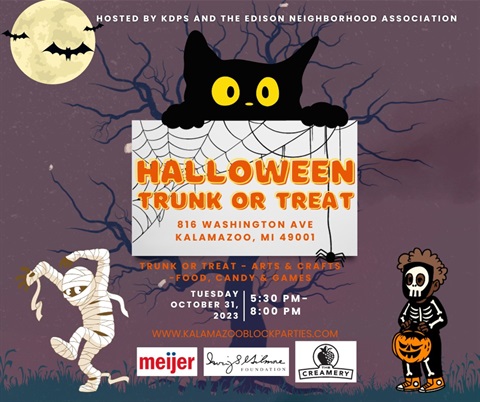 Graphic with details for the 2023 Edison Trunk or Treat