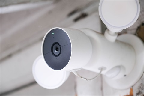 A photo of a home security camera